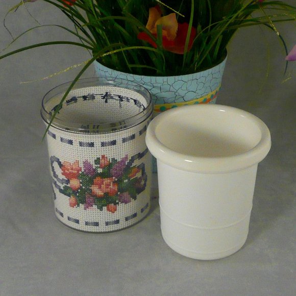 Handmade Completed Cross Stitch Mug Special Mom Floral Bouquet - Picture 3 of 4